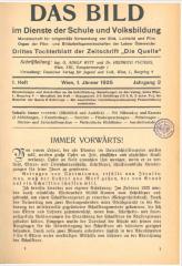 Das Bild im Dienste der Schule und Volksbildung, H. 1/1925