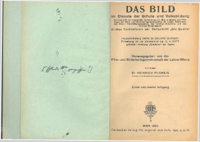 Das Bild im Dienste der Schule und Volksbildung, Inhaltsverzeichnis der Jahrgänge 1924 (3 Hefte) und 1925 (12 Hefte)