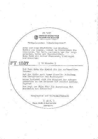 Südpolnisches Industriegebiet [Begleitmaterial]