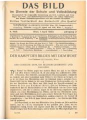 Das Bild im Dienste der Schule und Volksbildung, H. 4/1925