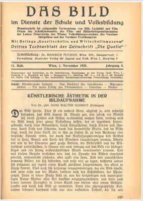 Das Bild im Dienste der Schule und Volksbildung, H. 11/1928