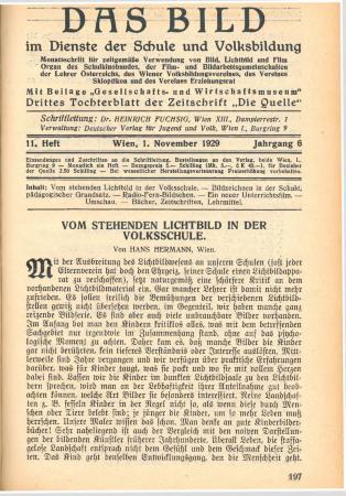 Das Bild im Dienste der Schule und Volksbildung, H. 11/1929