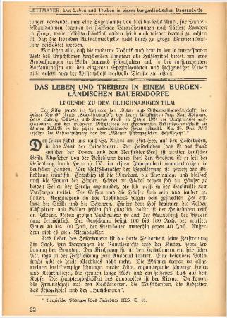 Das Leben und Treiben in einem Burgenländischen Bauerndorfe. Legende zu dem gleichnamigen Film
